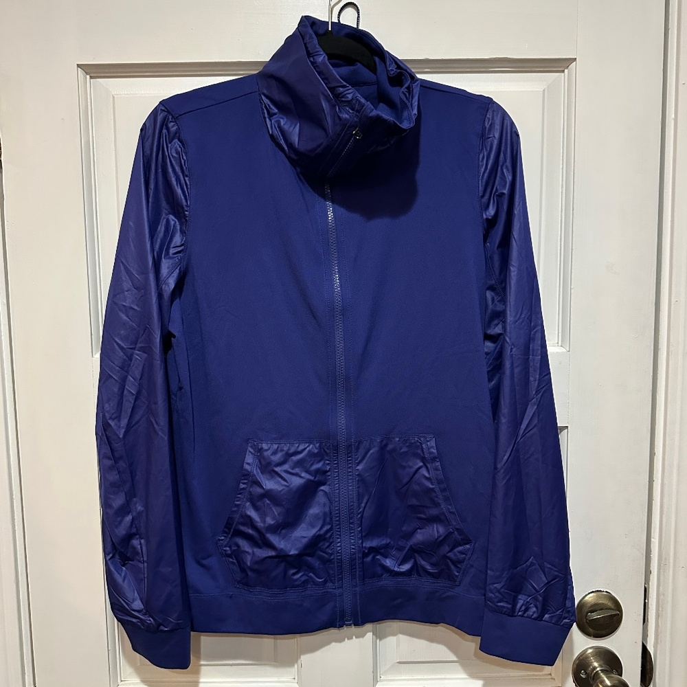 Under Armour Warm Up Jacket Womens Large Purple Fitted Track Zip Lightweight New